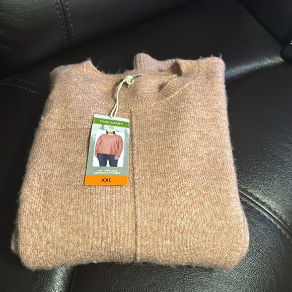 Legendary Outfitters Ladies' Cozy Knit Sweater Heather Rose Crewneck Sweater XXL - Picture 5 of 7